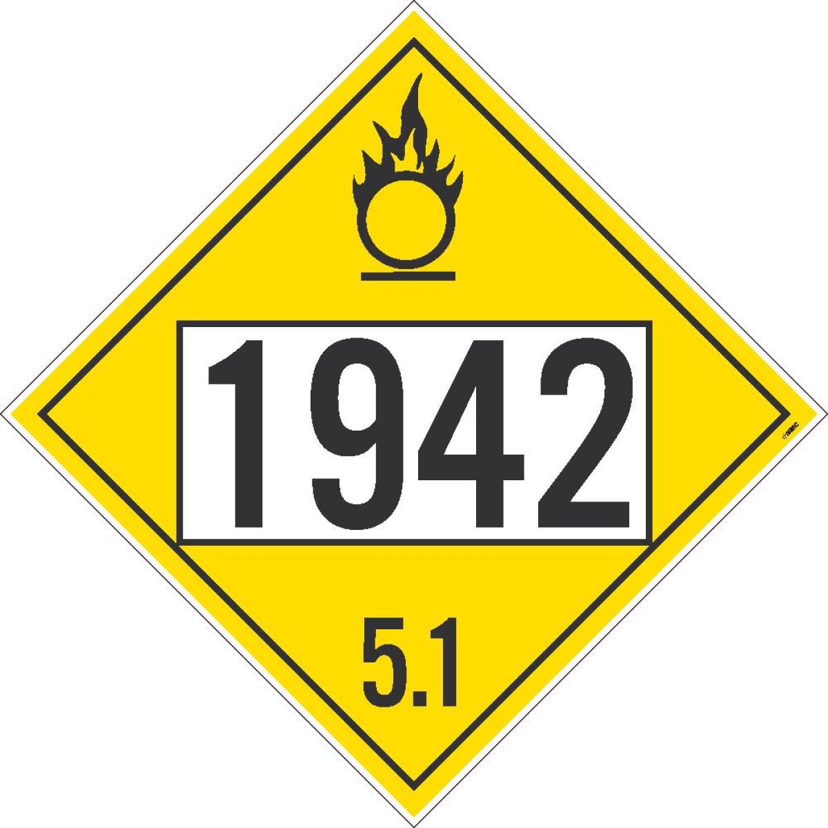 1942 5.1 DOT PLACARD SIGN