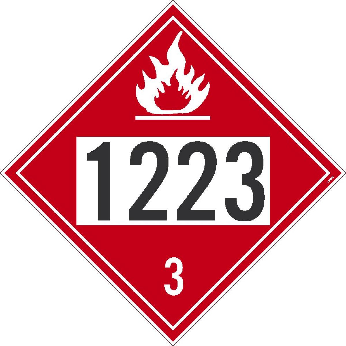 1223 3 FLAMMABLE DOT PLACARD SIGN