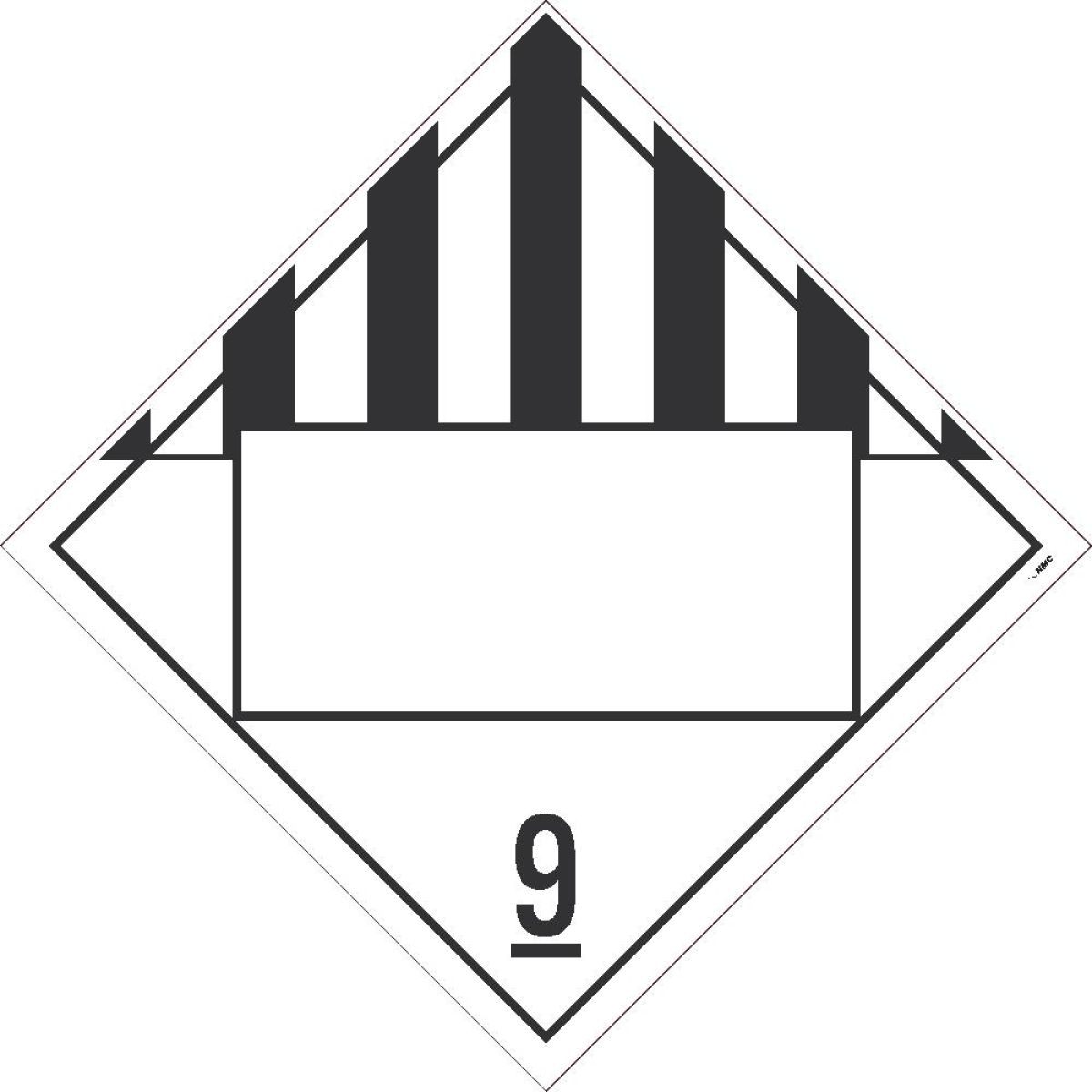 9 DANGEROUS GOODS BLANK DOT PLACARD SIGN