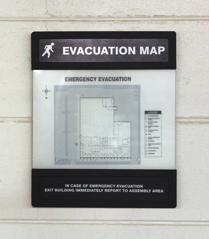 Evacuation Map (Holder 2 Preassembled) Glow-In-The-Dark Safety Sign