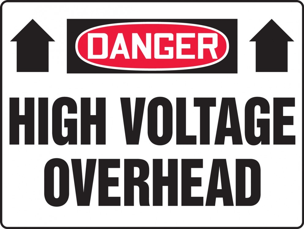 Contractor Preferred OSHA Danger Safety Sign: High Voltage Overhead