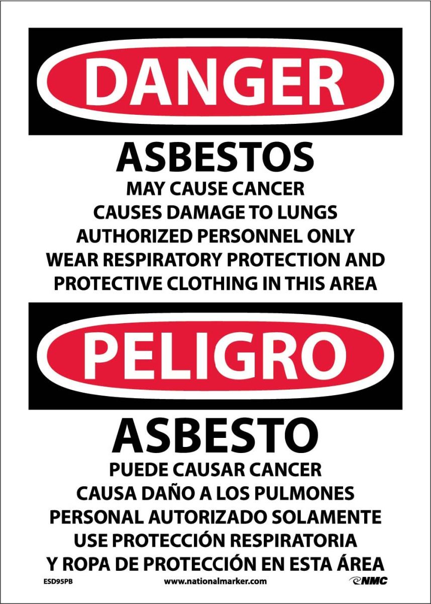 DANGER HAZARDOUS CHEMICALS SIGN - BILINGUAL