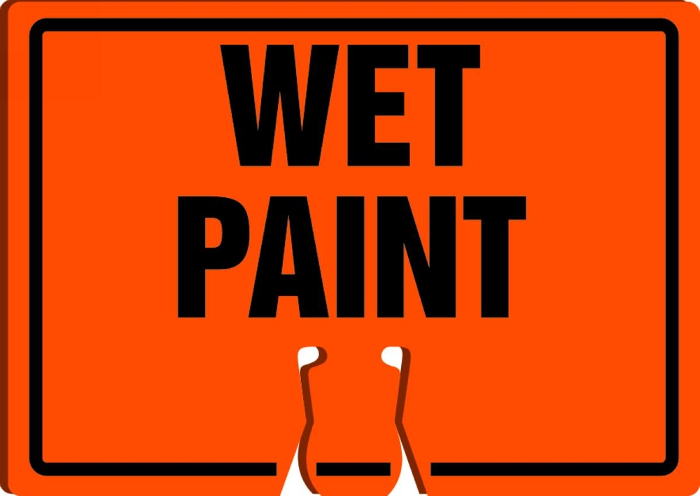 Traffic Sign, Legend: WET PAINT