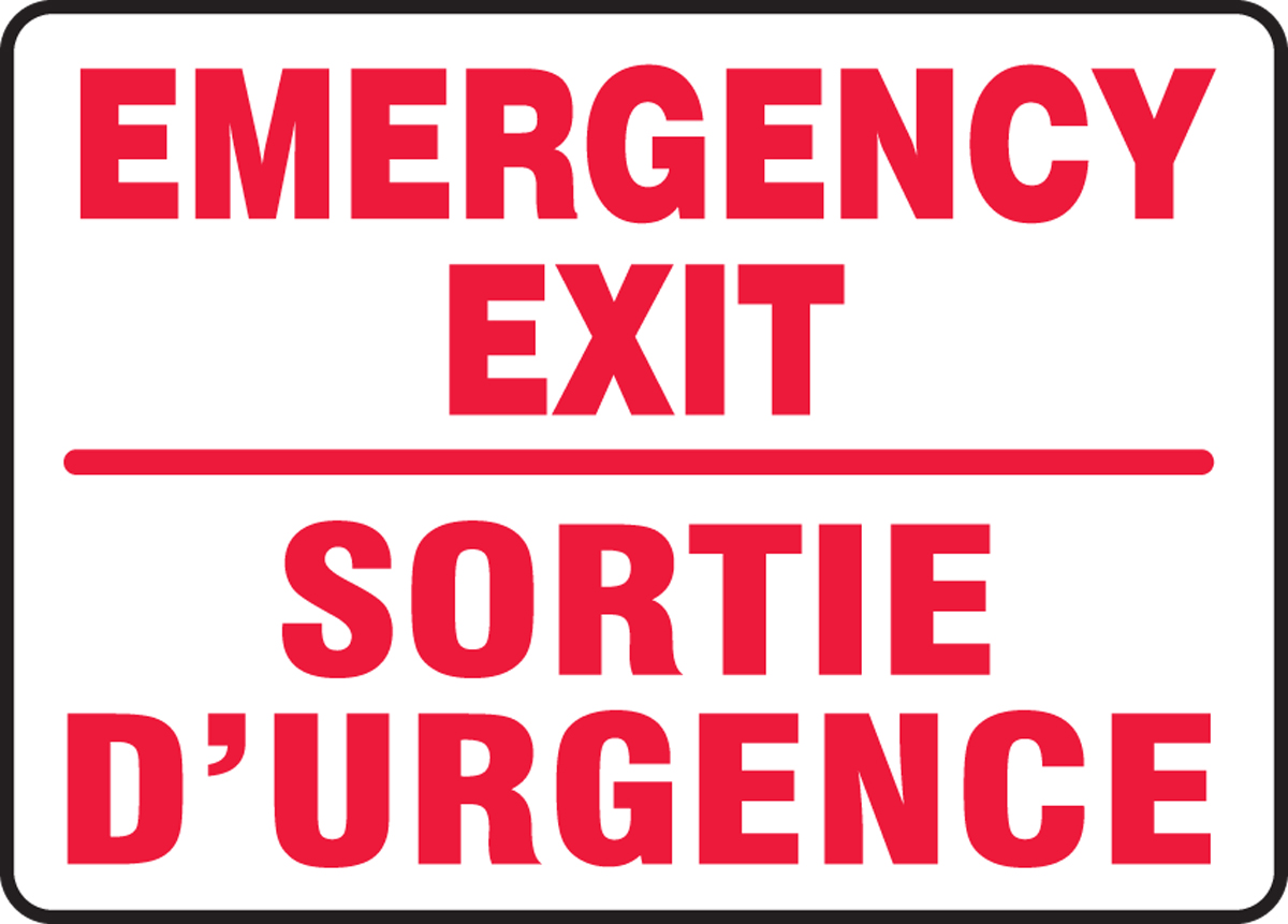 EMERGENCY EXIT (BILINGUAL FRENCH - SORTIE D'URGENCE)