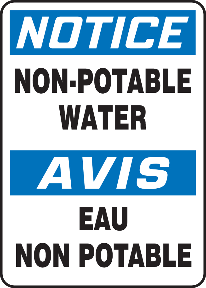 NOTICE-NON-PORTABLE WATER (BILINGUAL FRENCH)