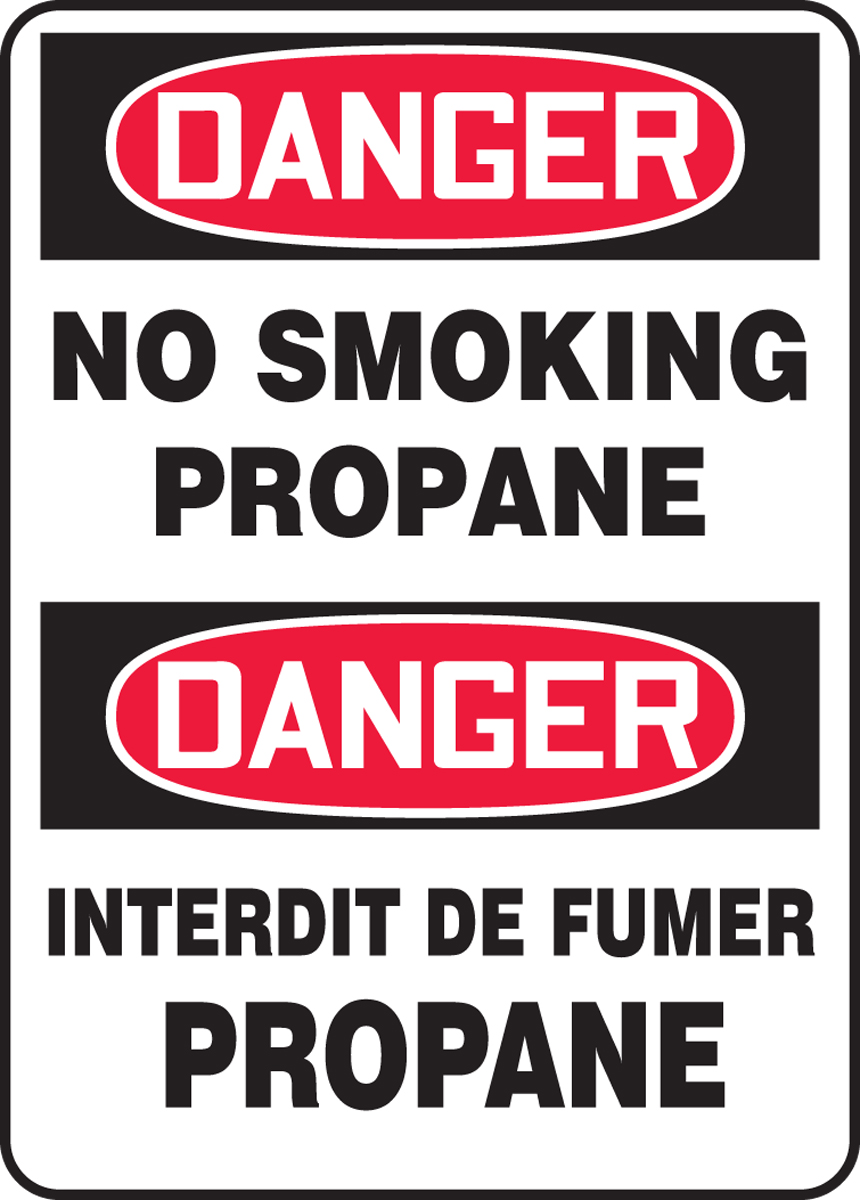DANGER NO SMOKING PROPANE (BILINGUAL FRENCH - DANGER INTERDIT DE FUMER PROPANE)
