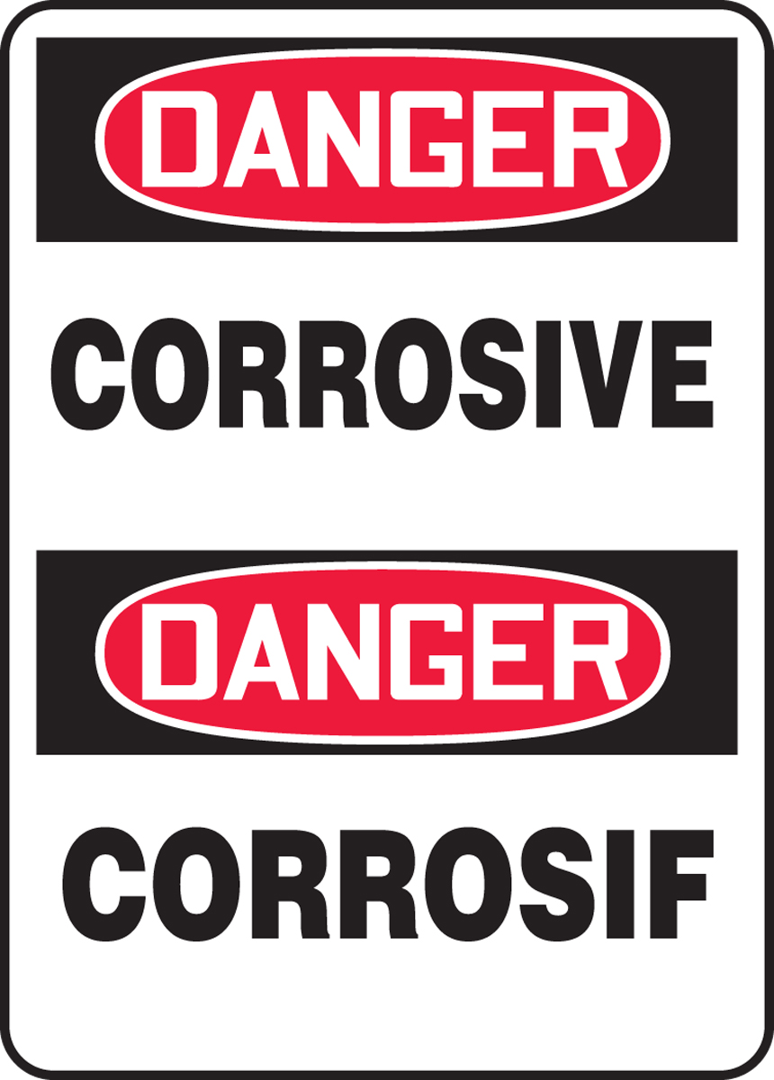 DANGER-CORROSIVE (BILINGUAL FRENCH)