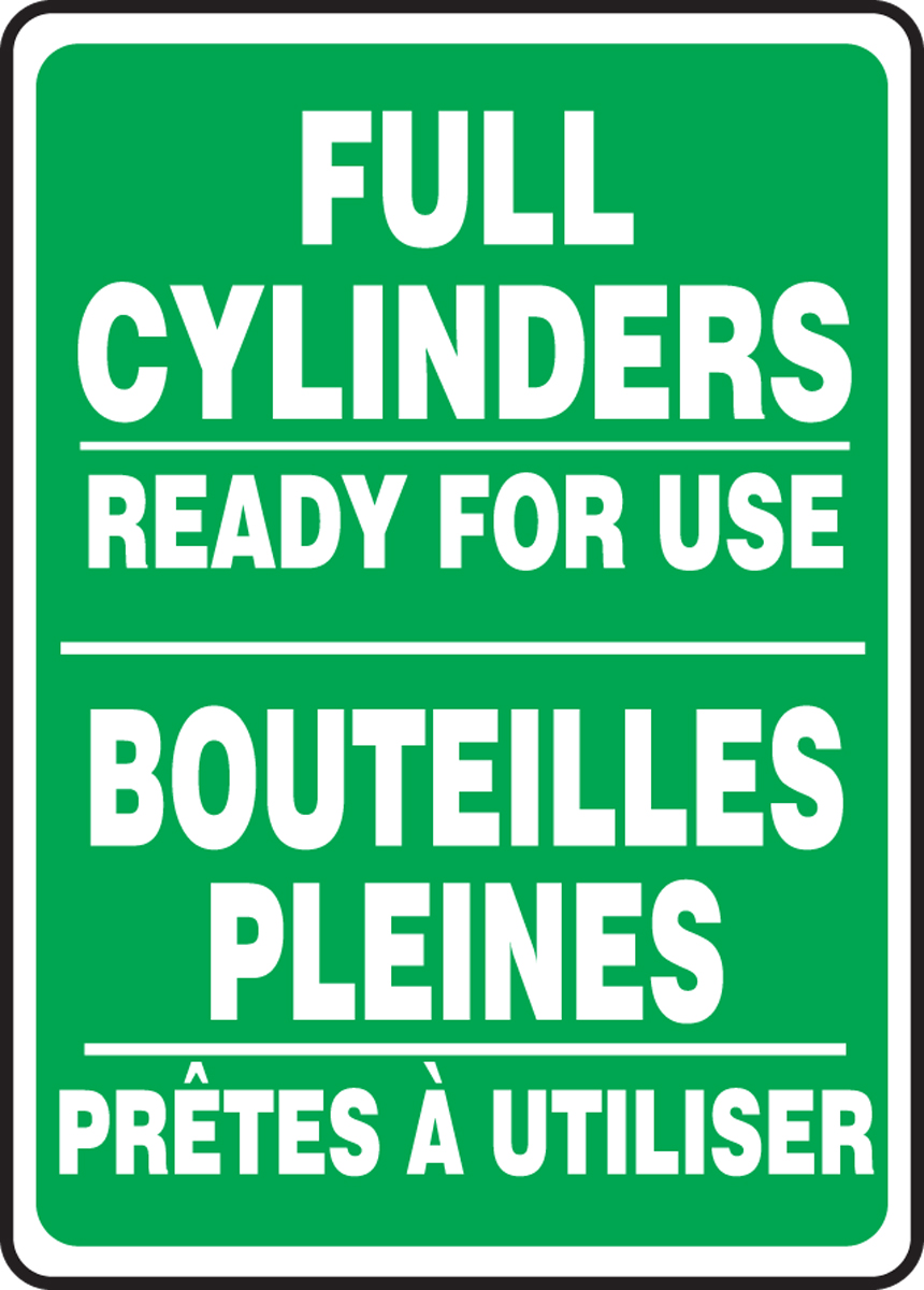 FULL CYLINDERS READY FOR USE (BILINGUAL FRENCH - BOUTEILLES PLEINES PRÊTES À UTILISER)