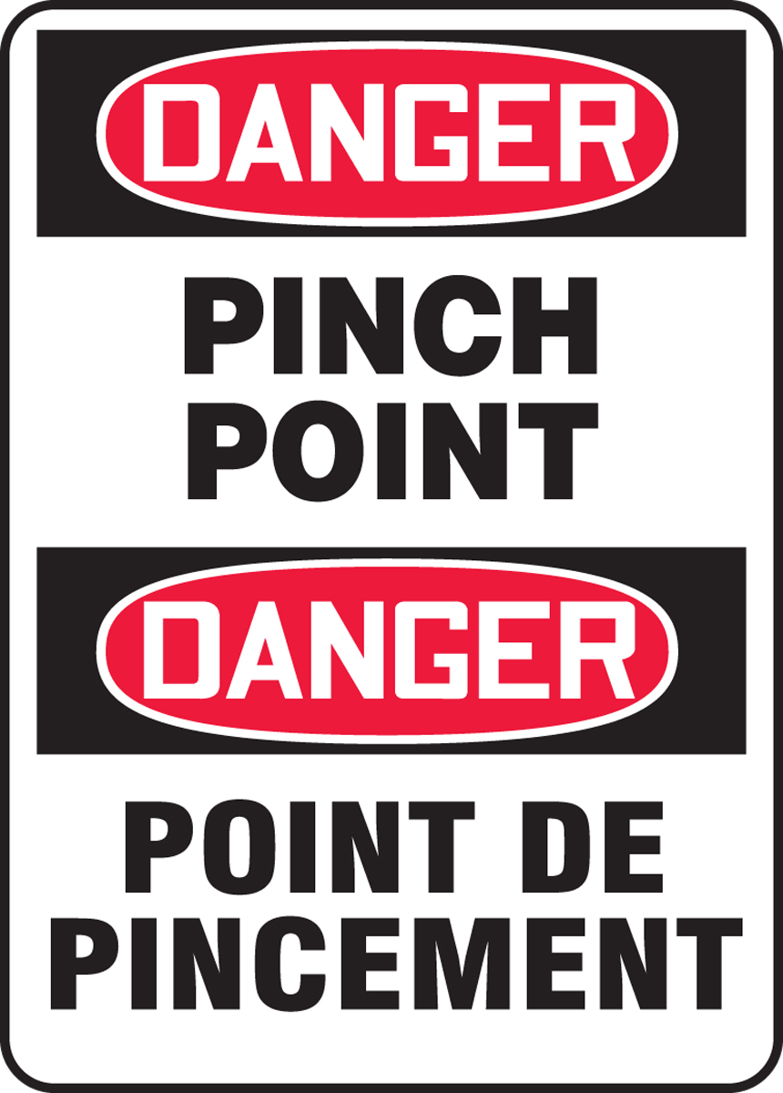 DANGER PINCH POINT (BILINGUAL FRENCH - DANGER POINT DE PINCEMENT)