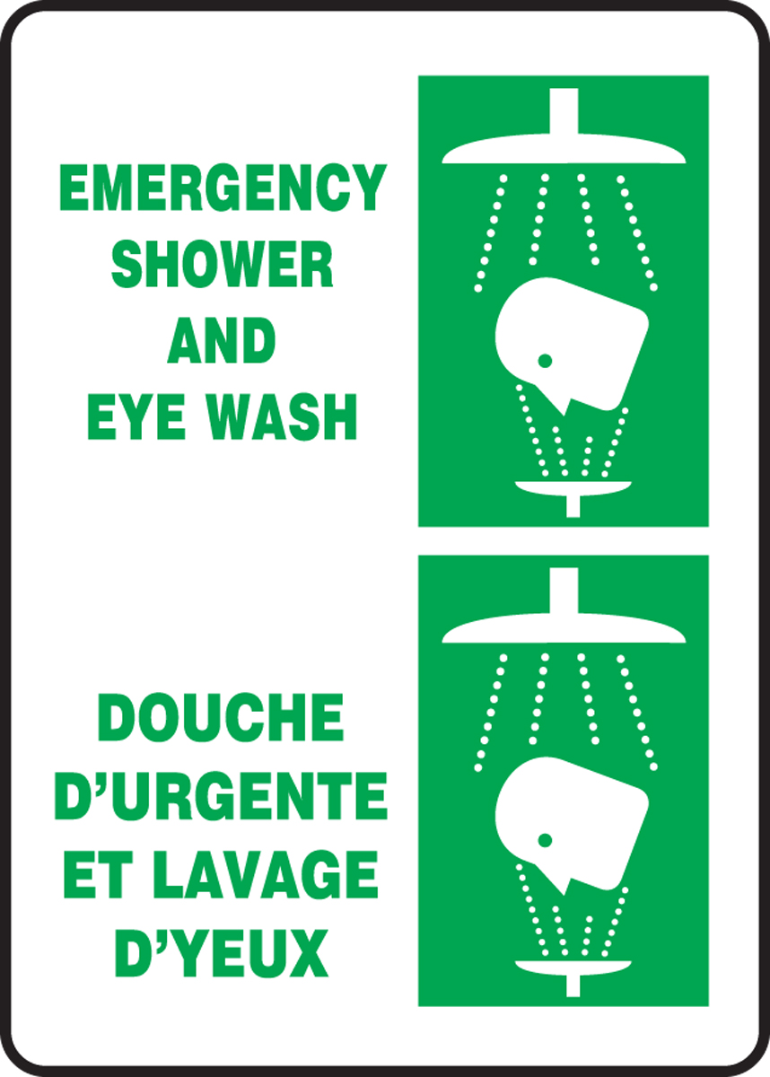 EMERGENCY SHOWER AND EYE WASH (BILINGUAL FRENCH)