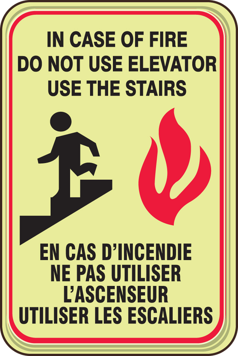 IN CASE OF FIRE DO NOT USE ELEVATOR / EN CAS D'INCENDIE NE PAS UTILISER L'ASCENSEUR UTILISER LES ESCALIERS