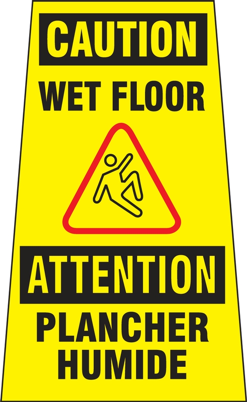 ATTENTION WET FLOOR PLANCHER MOUILLÉ 