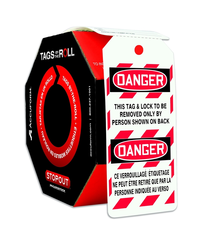 Safety Tag, Header: DANGER/PELIGRO, Legend: DANGER THIS TAG & LOCK TO BE REMOVED ONLY BY PERSON SHOWN ON BACK (BILINGUAL SPANISH)