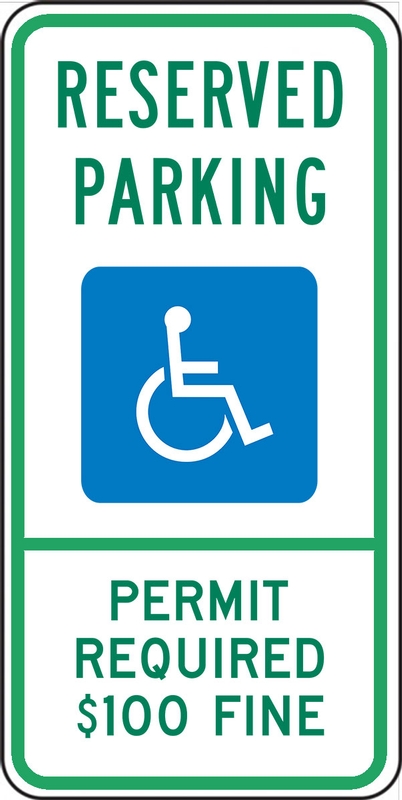 (MONTANA) RESERVED PARKING PERMIT REQUIRED $100 FINE (W/GRAPHIC)