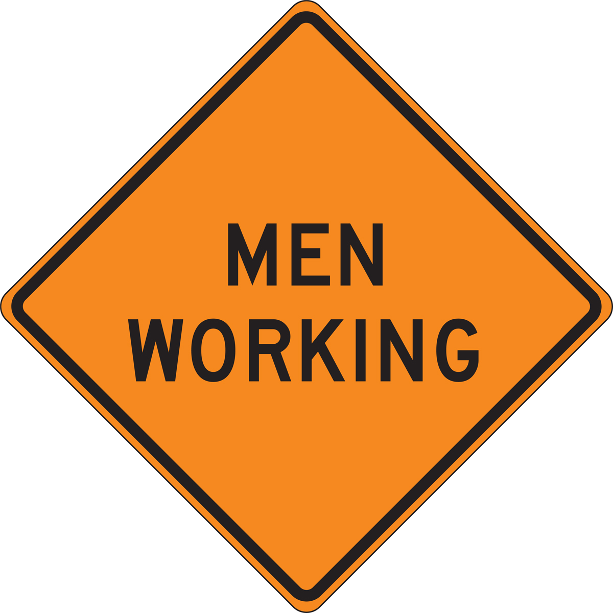 Road Works Men at work sign Plastic 