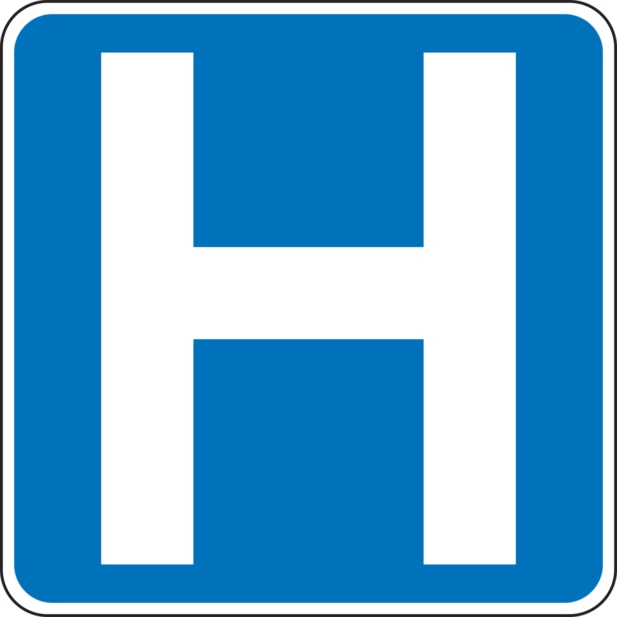 Traffic Sign, Legend: HOSPITAL