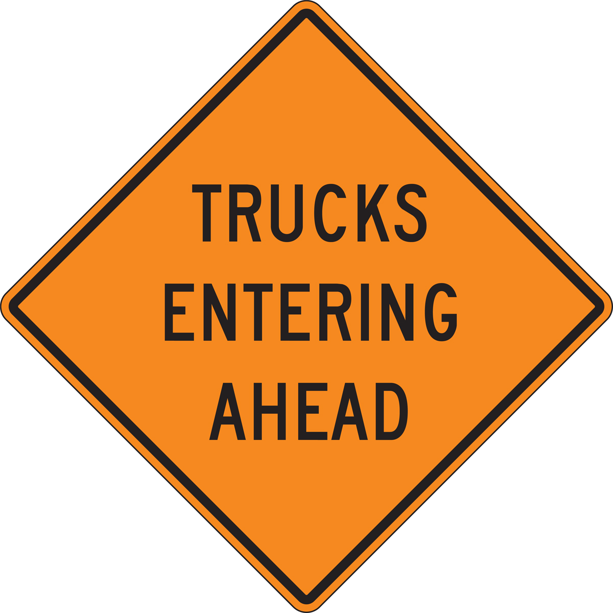 TRUCKS ENTERING AHEAD