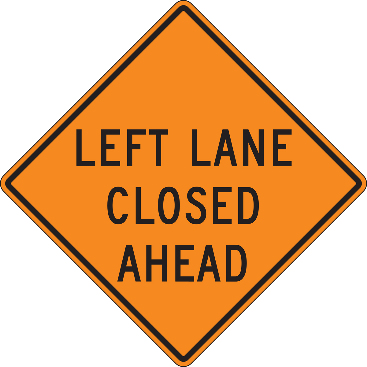 Traffic Sign, Legend: LEFT LANE CLOSED _______