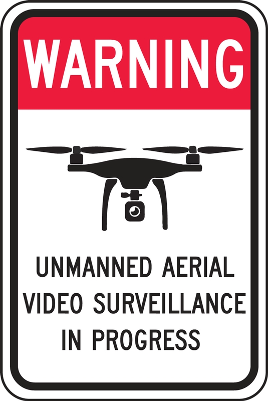 WARNING AERIAL DRONE FILMING IN PROGRESS 9 X 12" METAL SIGN 
