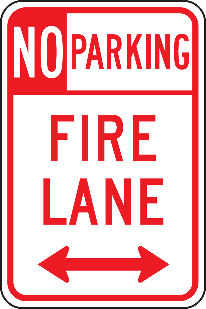 NO PARKING FIRE LANE <---->