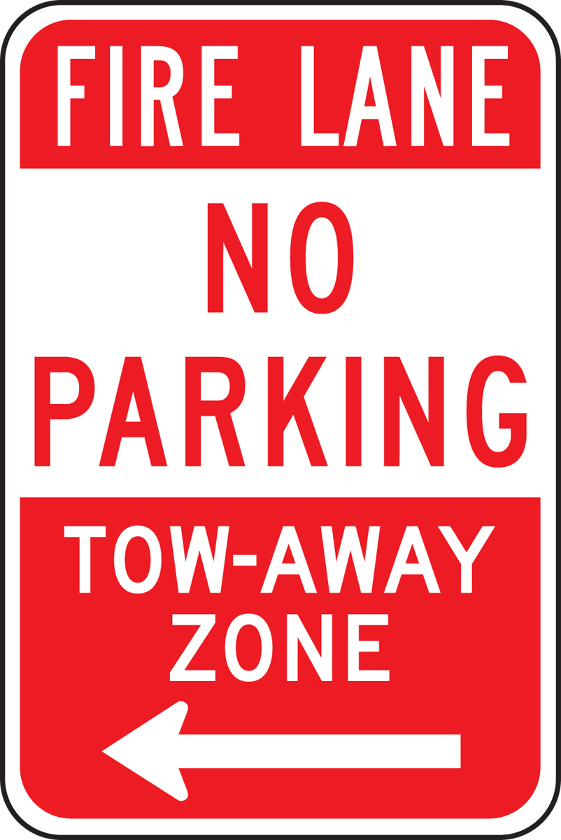 FIRE LANE NO PARKING TOW-AWAY ZONE <-----