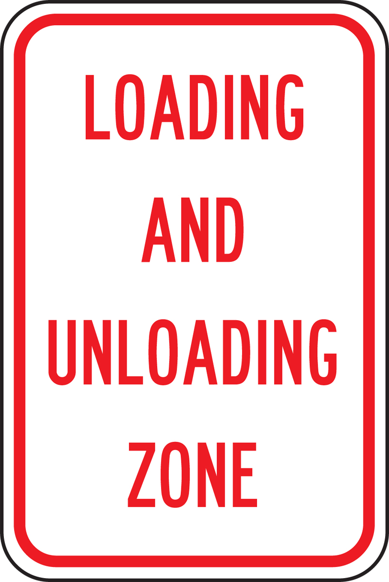 LOADING AND UNLOADING ZONE (RED/WHITE)