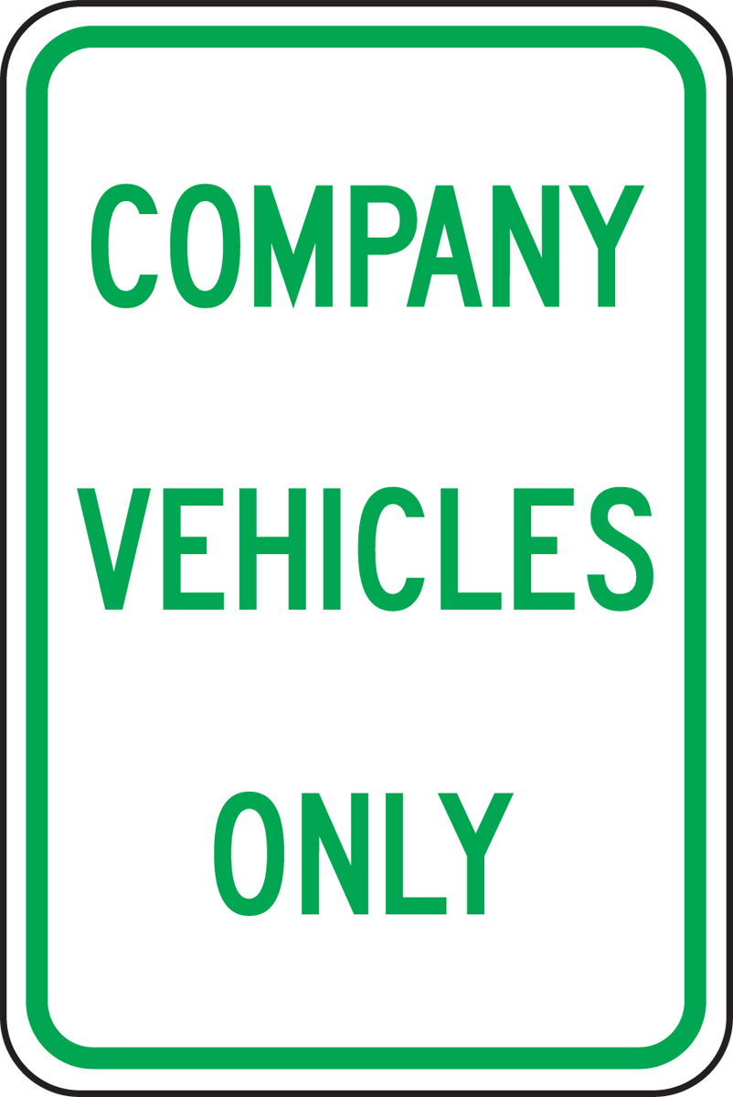 COMPANY VEHICLES ONLY (GREEN/WHITE)