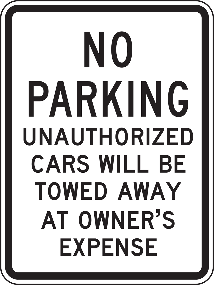 Black on White Brady 129572 Traffic Control Sign 18 Height LegendCustomer Parking Unauthorized Cars Will Be Towed Away at Owners Expense 12 Width 