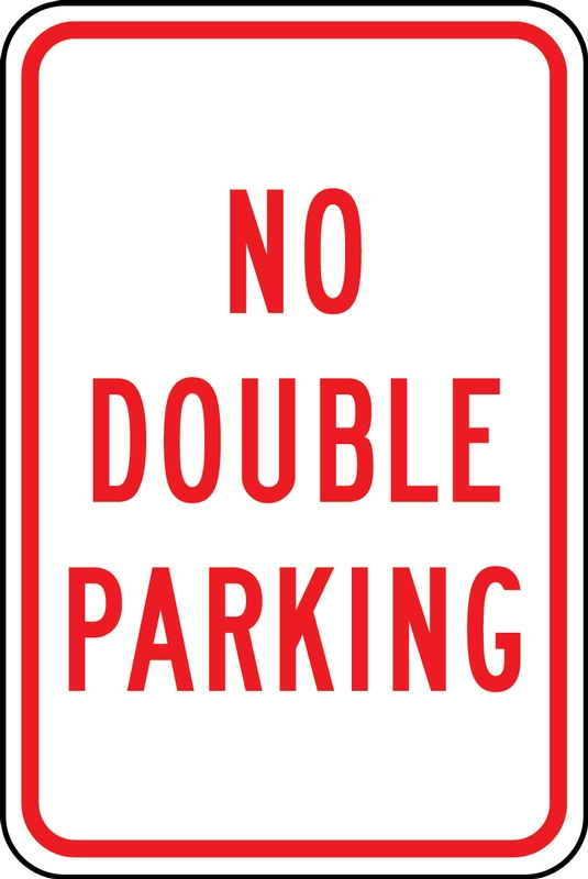 Traffic Sign, Legend: NO DOUBLE PARKING