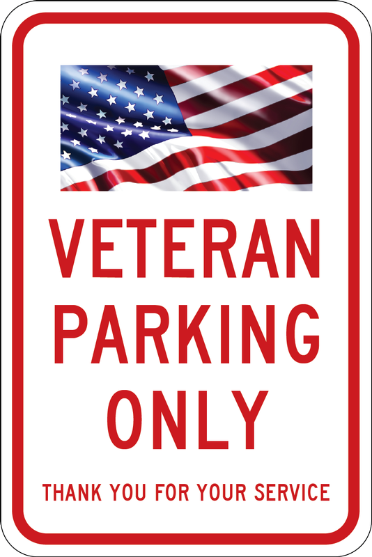 Parking Sign: Veteran Parking Only - Thank You For Your Service