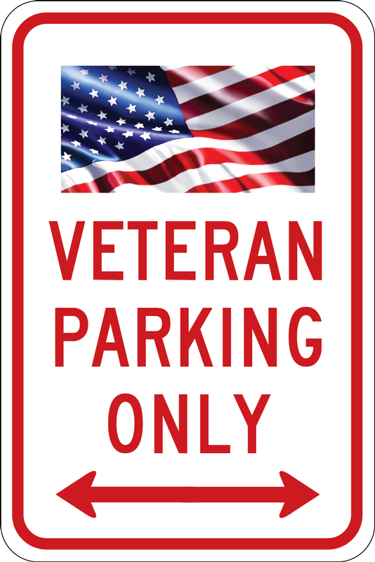 Parking Sign: Veteran Parking Only (Double Arrow)