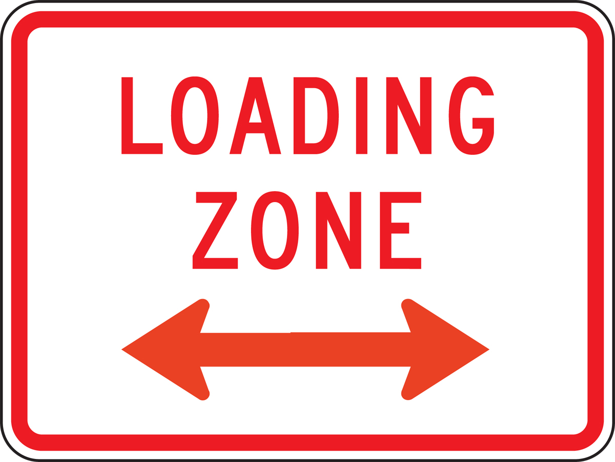 LOADING ZONE (DOUBLE ARROW)