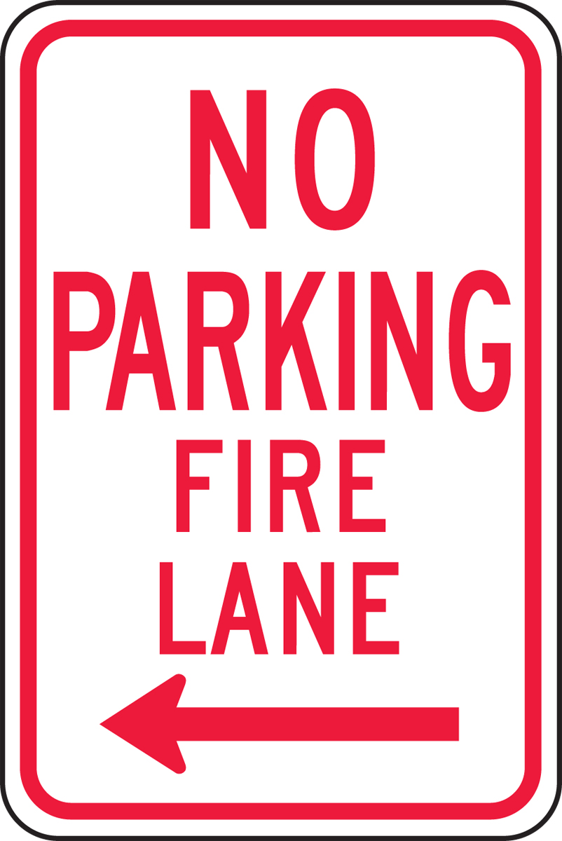 NO PARKING FIRE LANE <------