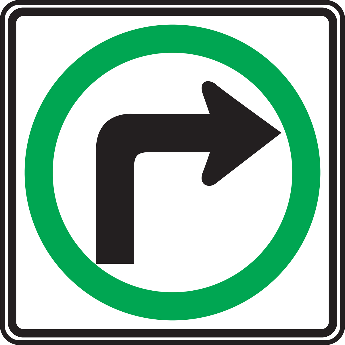 Traffic Sign Right Turn Only Frr005ra