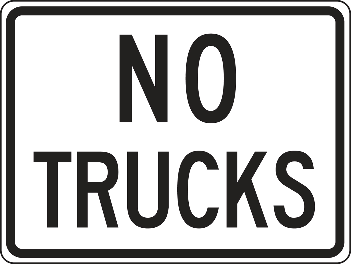 Traffic Sign, Legend: NO TRUCKS