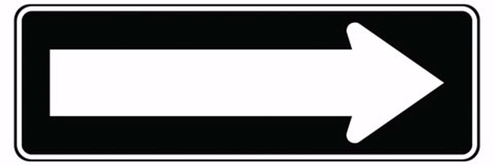 One Way Sign - Right Arrow - High Intensity Prismatic Aluminum, 12 x 36