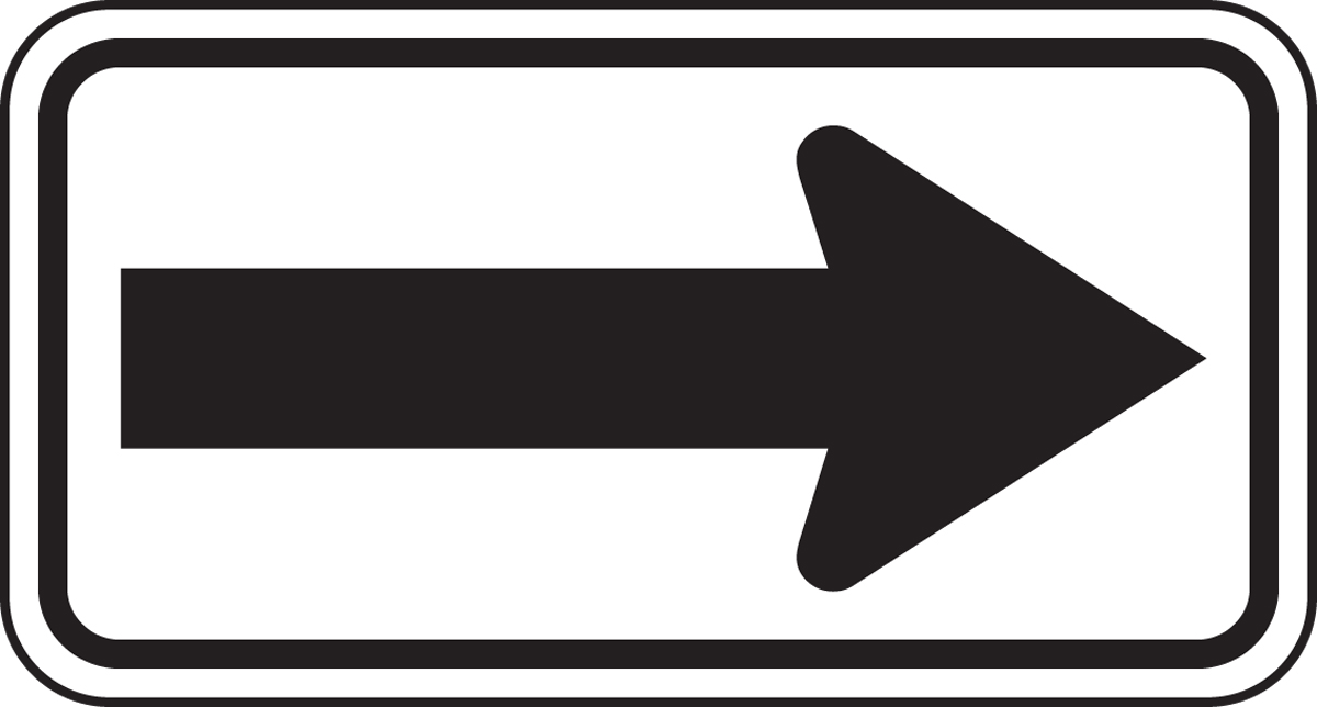 Direction Sign: One-Direction Large Arrow (White) (FRR293RA)