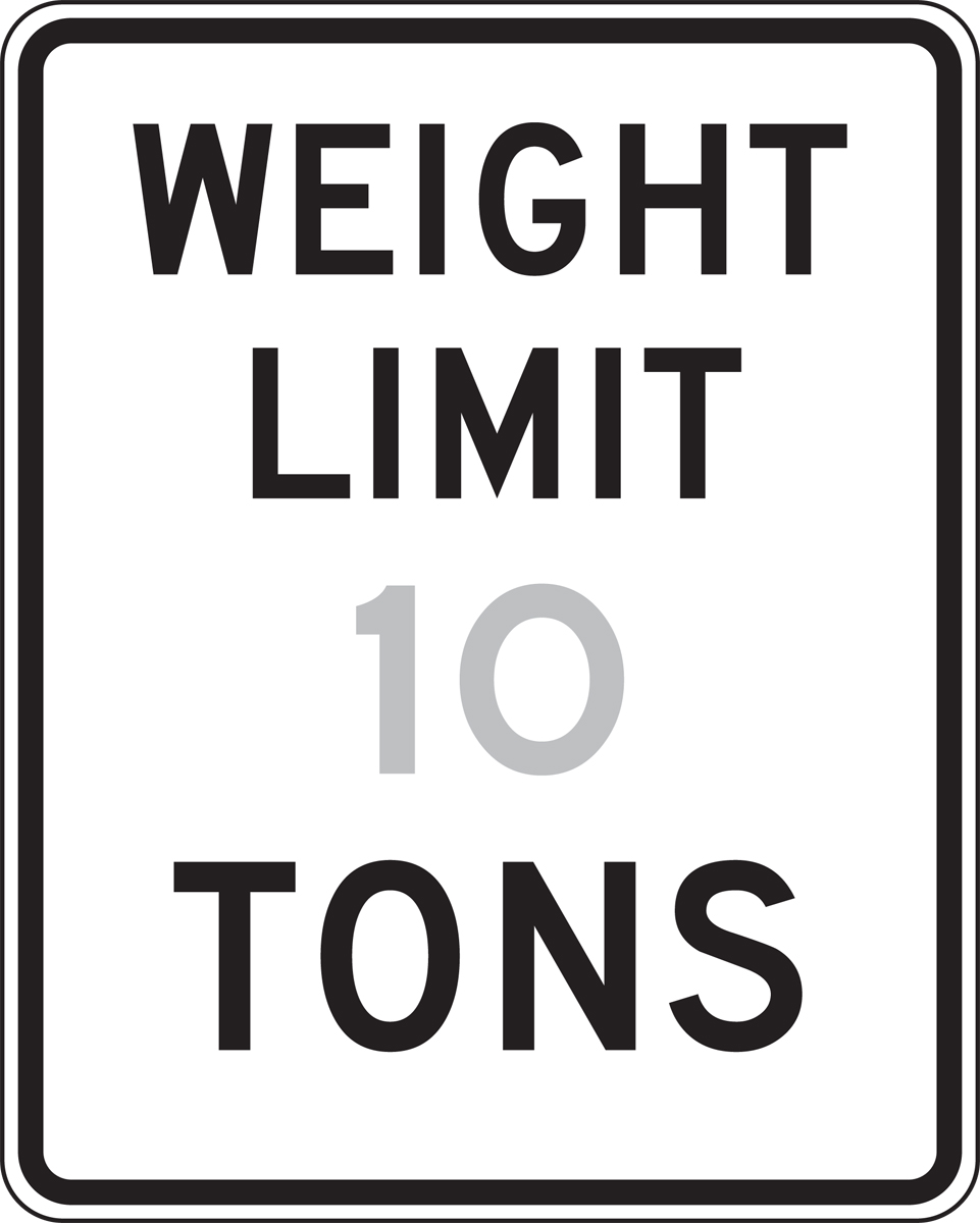 WEIGHT LIMIT __ TONS