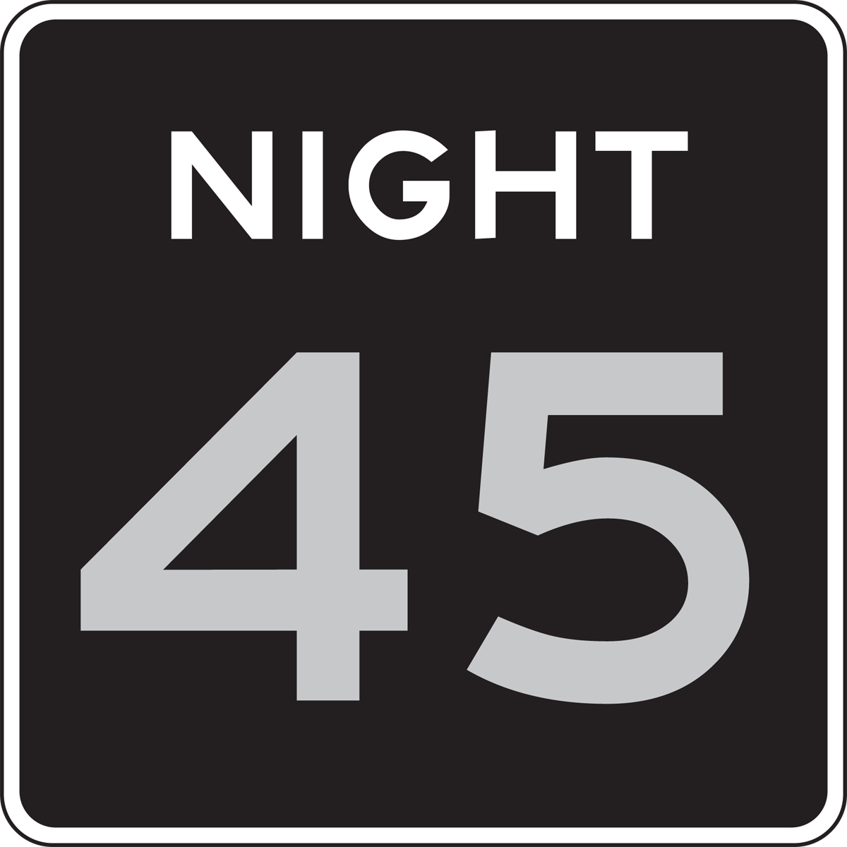 Traffic Sign, Legend: NIGHT XX