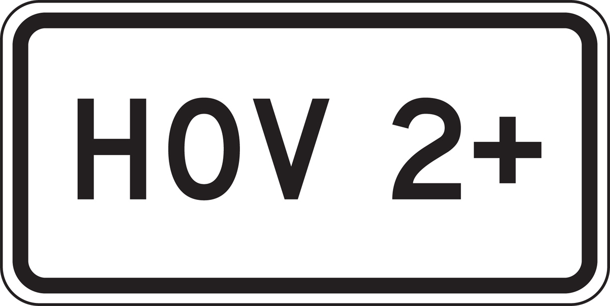 Traffic Sign, Legend: HOV 2+
