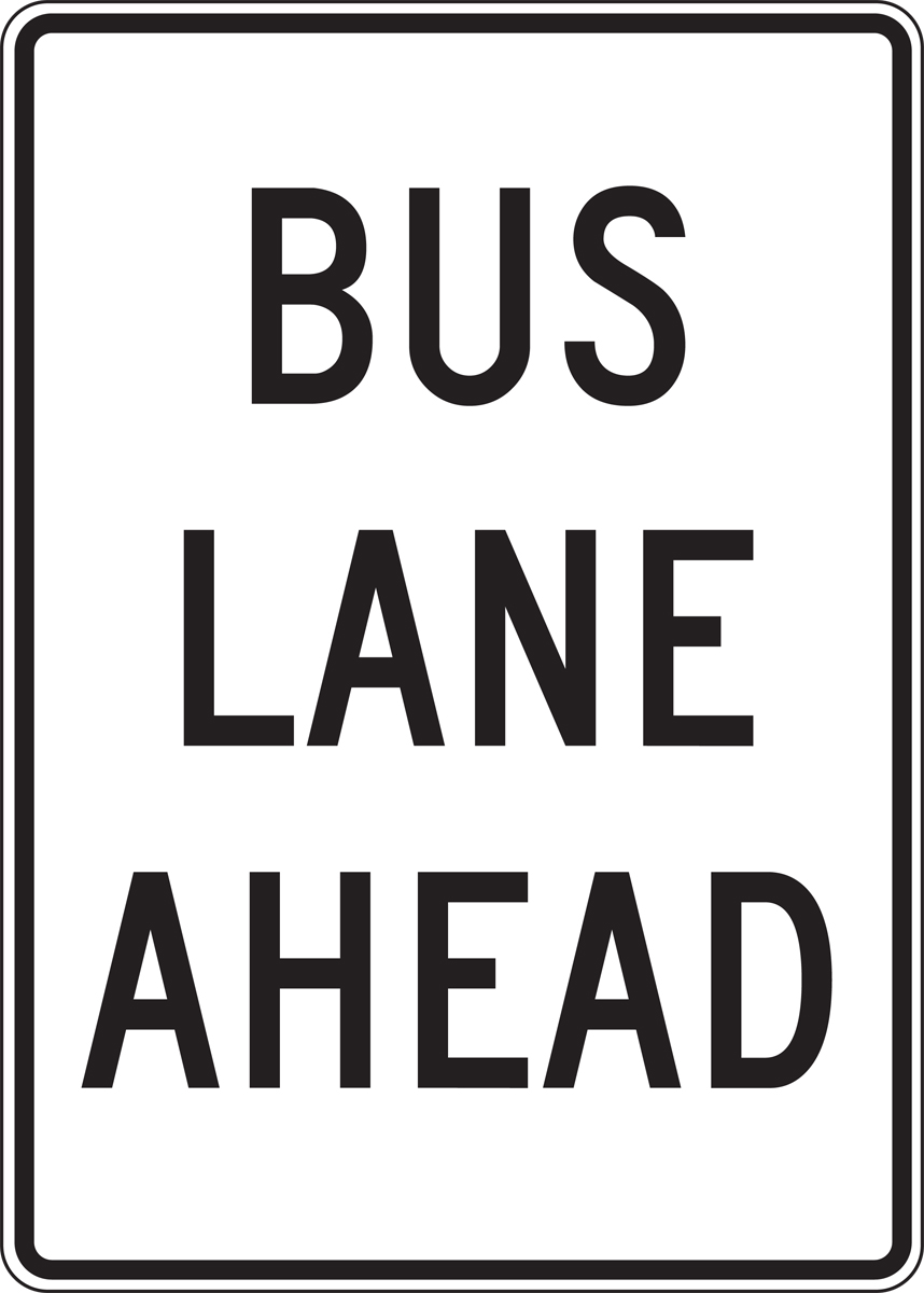 BUS LANE AHEAD