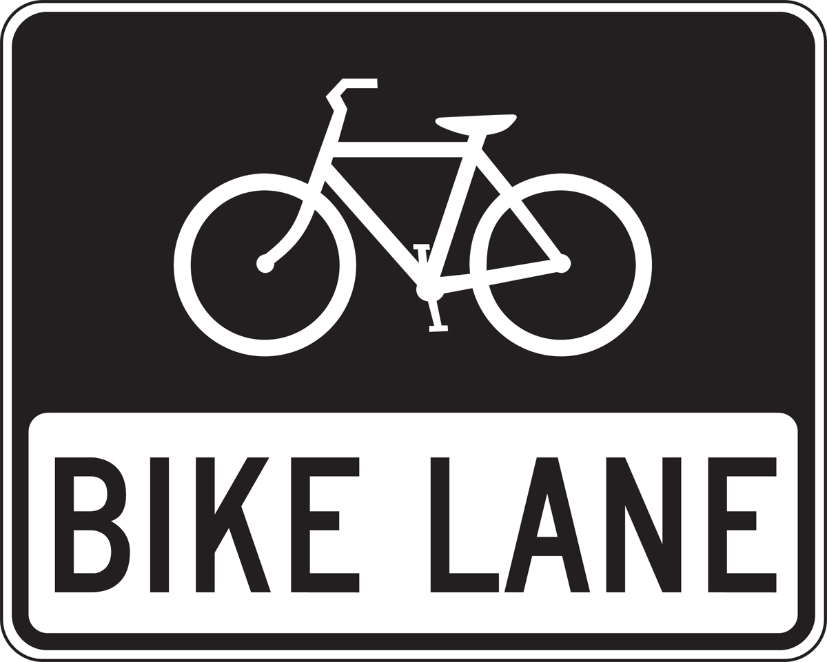 Traffic Sign, Legend: BIKE LANE