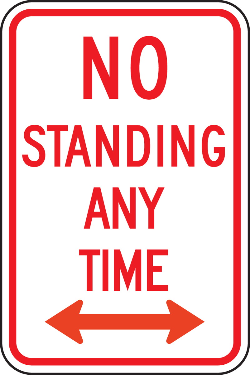 NO STANDING ANY TIME (DOUBLE ARROW)