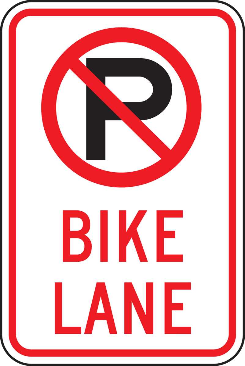 (NO PARKING SYMBOL) BIKE LANE
