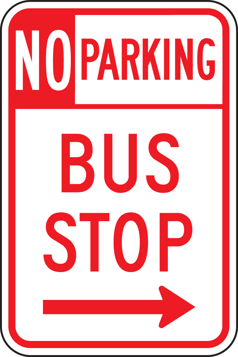 NO PARKING BUS STOP (ARROW RIGHT)