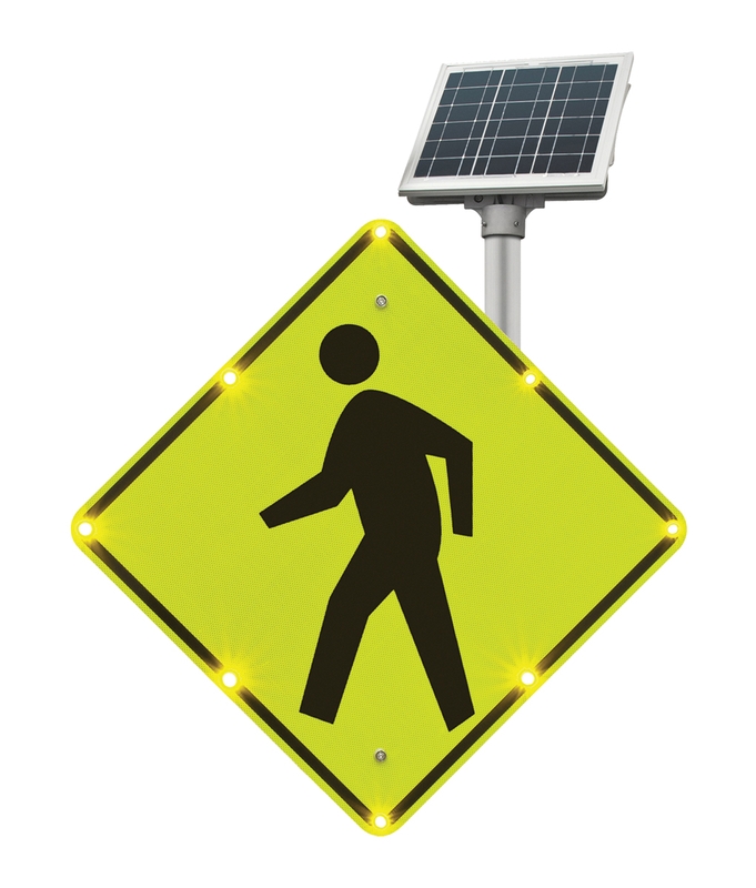 BLINKER PEDESTRIAN CROSSING SIGN