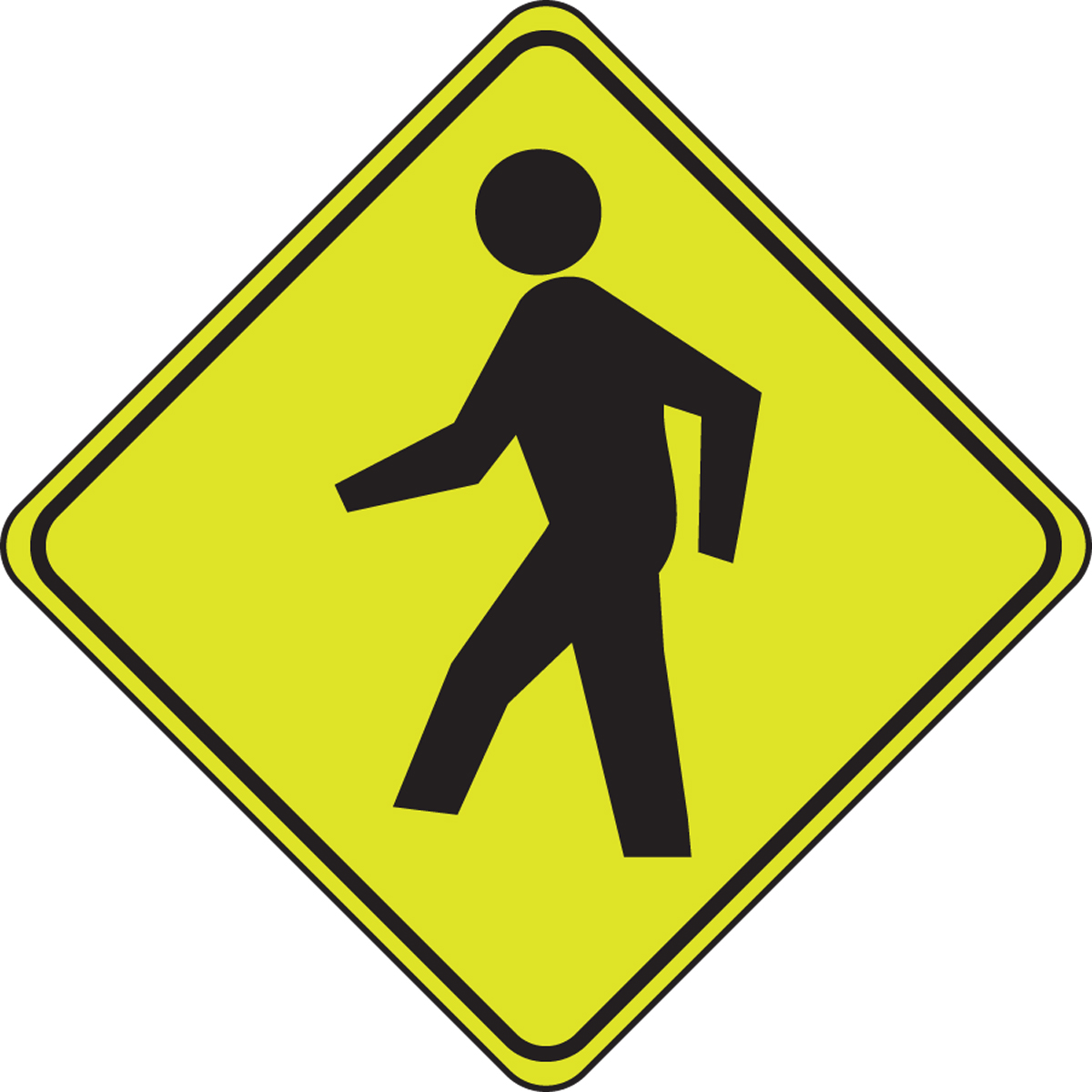 Fluorescent Yellow Green Sign Pedestrian Crossing Frw204