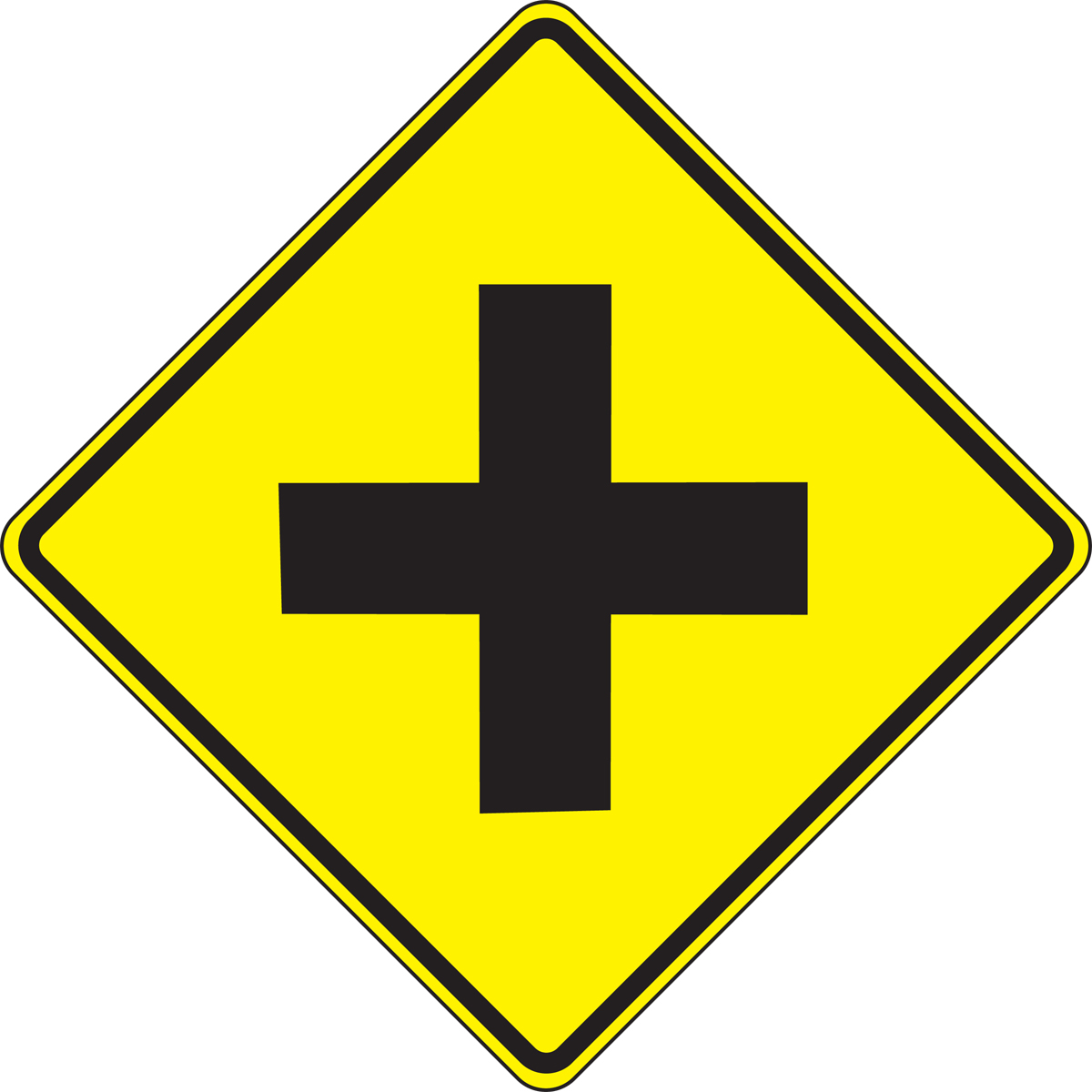 Intersection Warning Sign Cross Road Frw401ra