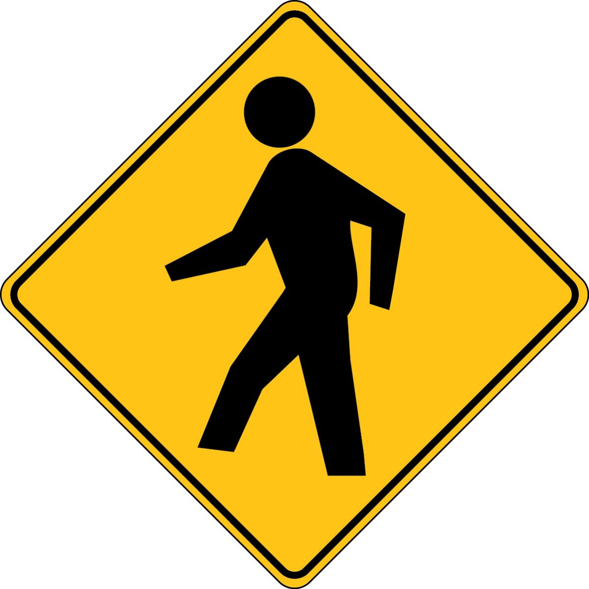 (PEDESTRIAN CROSSING SYMBOL) <br>Revised 2009