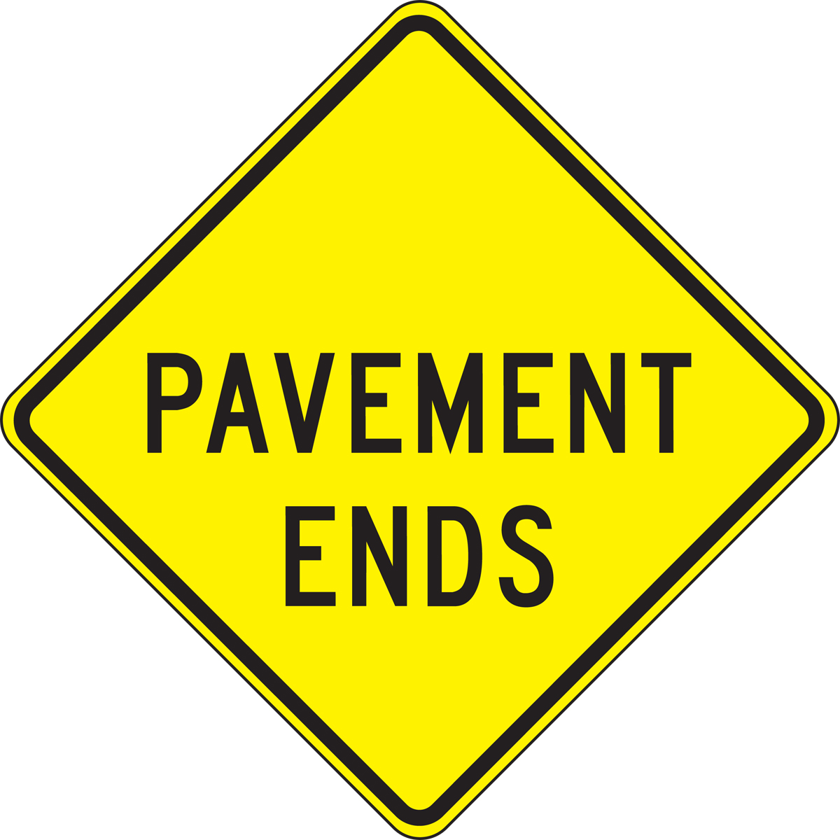 Surface & Driving Conditions Sign: Pavement Ends (FRW430RA)